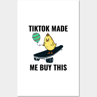 TikTok Made me Buy This Funny Skater Chick on a Skateboard Nice Shirt Posters and Art